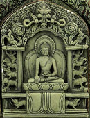 Bhumisparsha Buddha - Brass Wall Plaque 9"