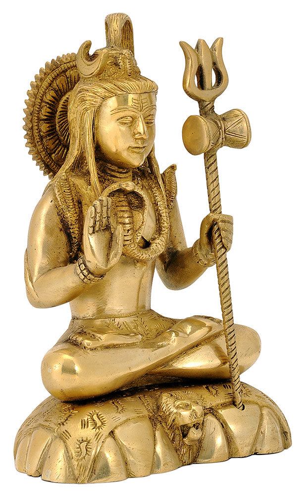 Seated Lord Shiva Holding Trident