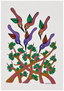 Chirpping Birds Gond Painting