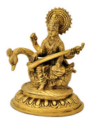 Hamsavahini Devi Saraswati Brass Statue