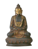 Buddha Meditating Peace Harmony Brass Sculpture