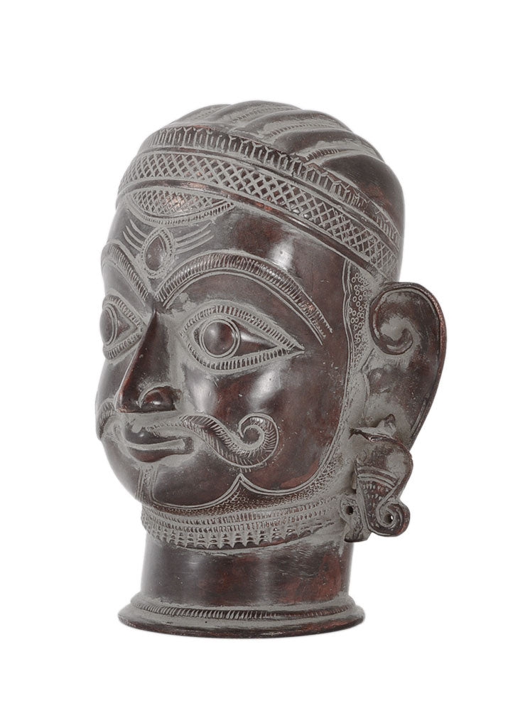 Antiquated Brass Shiva Head