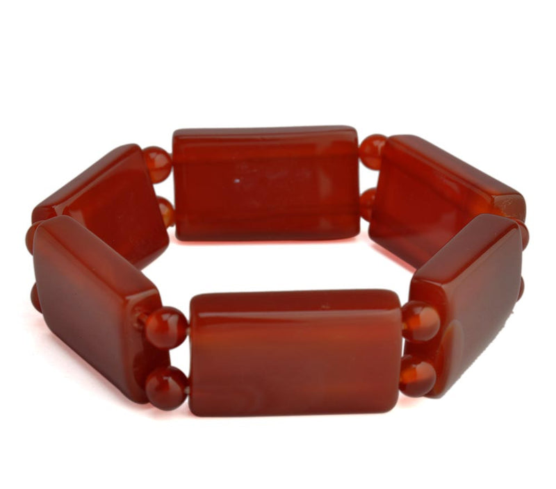 Vibrant Strech Bracelate in Red Onyx