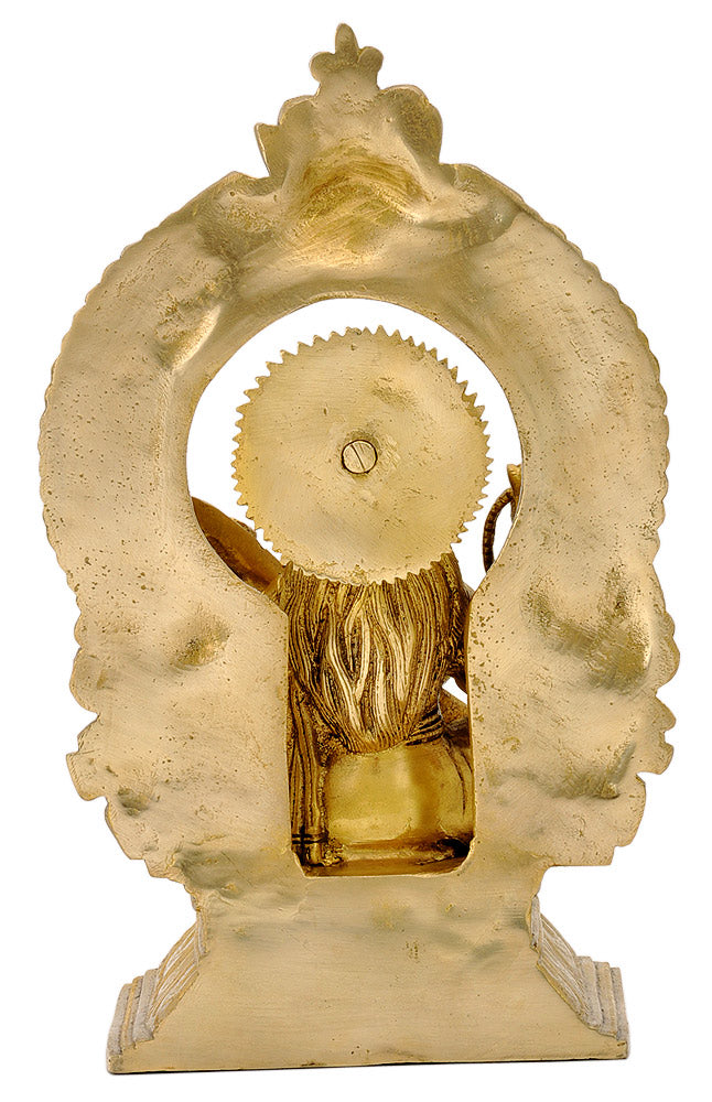 Ma Saraswati Brass Figurine with Beautiful Aureole