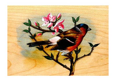 Chirping Sparrow - Painted Wooden Box