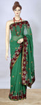 GreenSaree with Heavily Embroidered Border