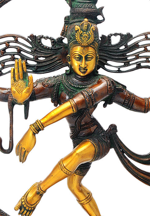 Antiquated Brass Figurine of Lord Natarajan 23"