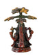 Ganesha Seated Under Tree - Gold and Copper Finish Brass Statue