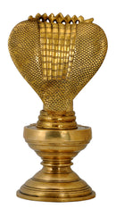 Brass Shiva Lingam with Seven Headed Serpent