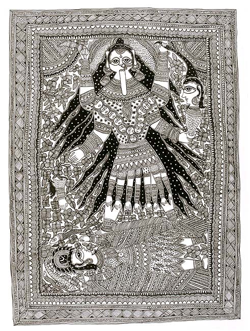 Mahamaya Kali - Madhubani Painting 30"