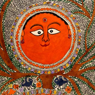 'Sun God' The Preserver of Nature - Madhubani Painting