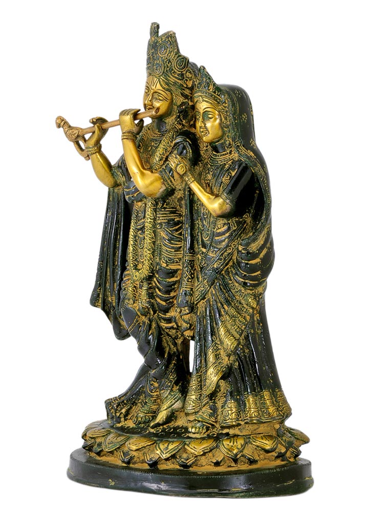 Radha Krishna Symbol of  Divine Love - Brass Sculpture