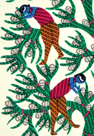 Women's Chores - Gond Painting of Central India