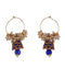 Traditional Indian Style Bali Jhumki Earrings Blue for Womens