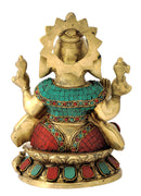 Seated Chaturbhuja Ganesh 9.50"