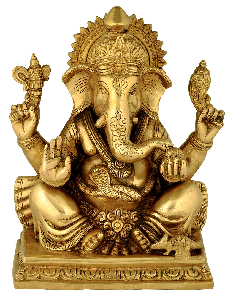 Ganesha The Elephant God - Brass Sculpture