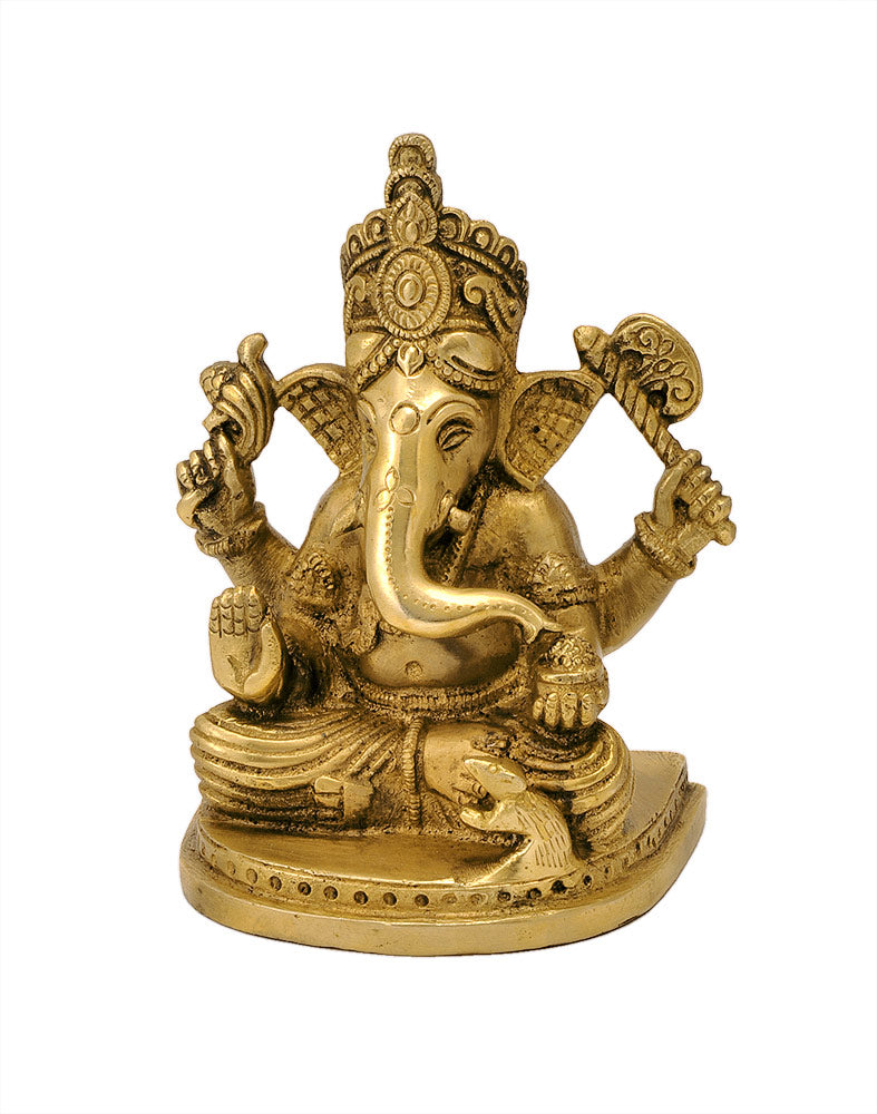 Chaturbhuja Ganesh Brass Statue