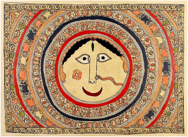 Madhubani Painting "Beautiful Goddess"