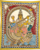 Goddess Saraswati Seated on Swan - Kalamkari Painting