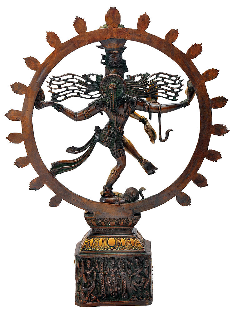 Antiquated Brass Figurine of Lord Natarajan 23"