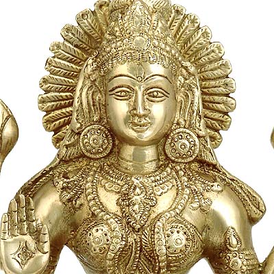 Vishnu Priya Goddess Lakshmi - Brass Sculpture 9"