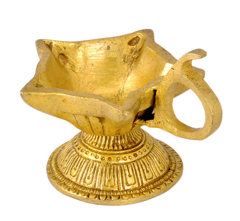 Five Wick Brass Lamp with Handle