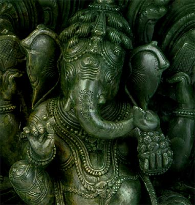 Lotus Ganesha - Stone Carving