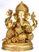 Resting Ganapati - Brass Sculpture