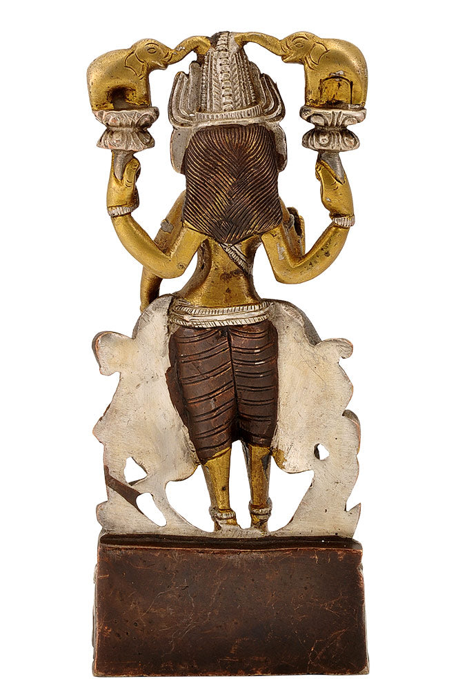 Lakshmi Goddess of Prosperity - Brass Sculpture 8"