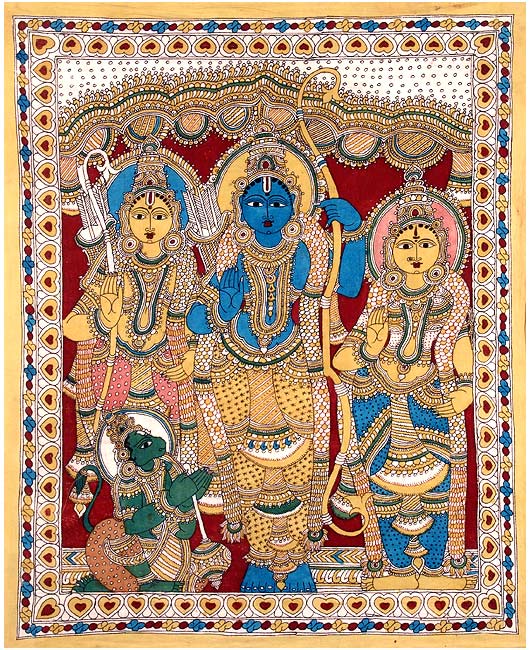 Shri Ram Darbar - Cotton Kalamkari Painting