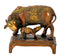 Holy Brass Cow with her Calf 6"