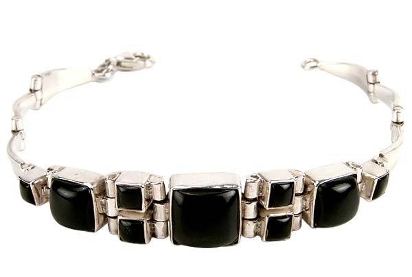 Deep Love - Black Onyx and Silver Bracelet