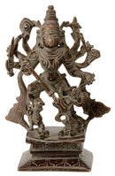 Antiquated Brass Durga as Devi Mahishasur Mardini