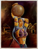 Thoughtful Lady - Hand Painted Silk Painting