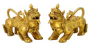 Chinese Feng Shui Lion Pair in Brass