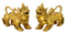 Chinese Feng Shui Lion Pair in Brass