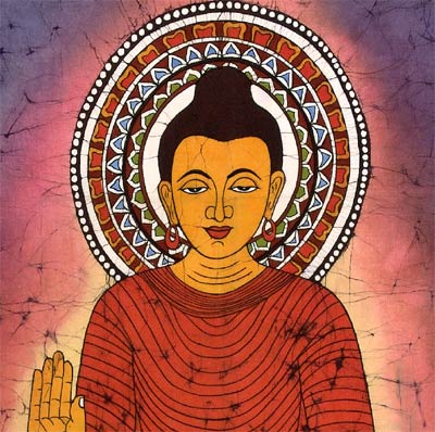 Standing Buddha-Indian Batik Painting