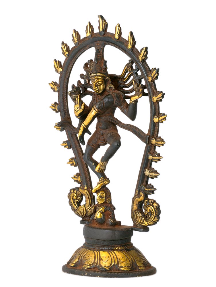 Shiva's Cosmic Dance - Antiquated Brass Statue