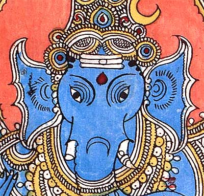 "Dancing Vinayaka" Kalamkari Painting