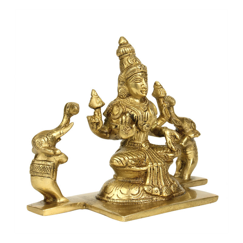 Gajalakshmi Devi Brass Statue