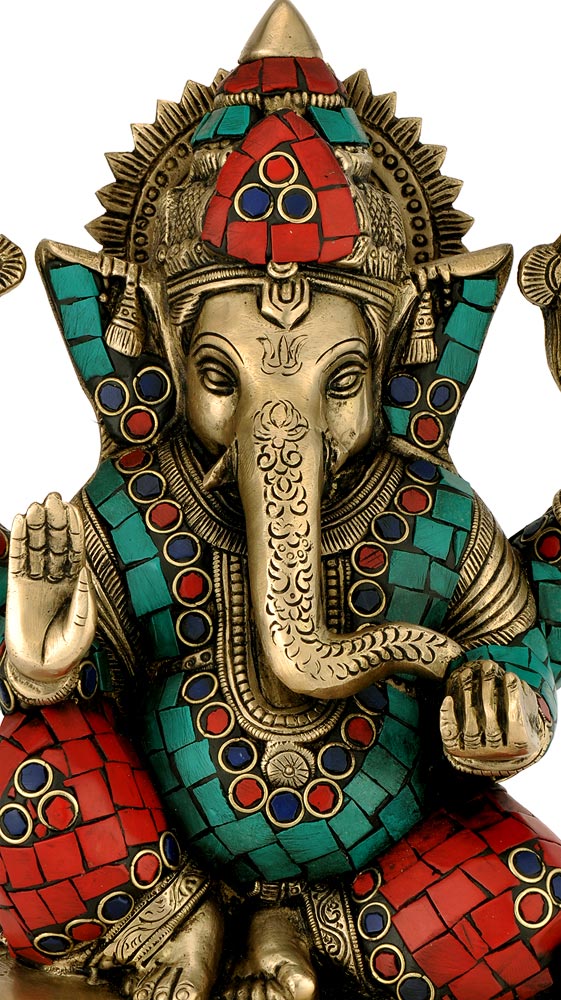 Brass Sculpture 'Lambodar Ganesha'