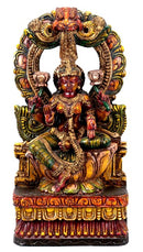 Goddess Vaibhav Lakshmi - Wood Sculpture