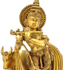 Fluting Krishna - Brass Sculpture