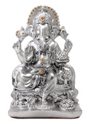 Lord Ganesh - Silver Finish Poly Resin Statue