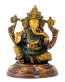 Blessing Lord Ganesha Brass Statue