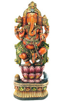 Dancing Lord Ganesha - Wood Statue