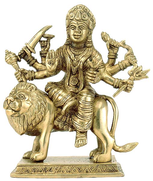 Goddess Durga - Brass Statue