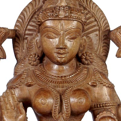 Goddess Laxmi Residing On The Lotus