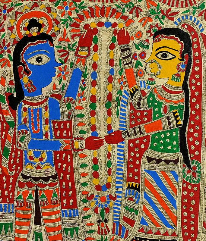 Devi Janaki Weds Sri Rama - Madhubani Painting on Handmade Paper