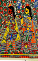 Lord Rama & Ahalya -Madhubani Painting on Handmade Paper